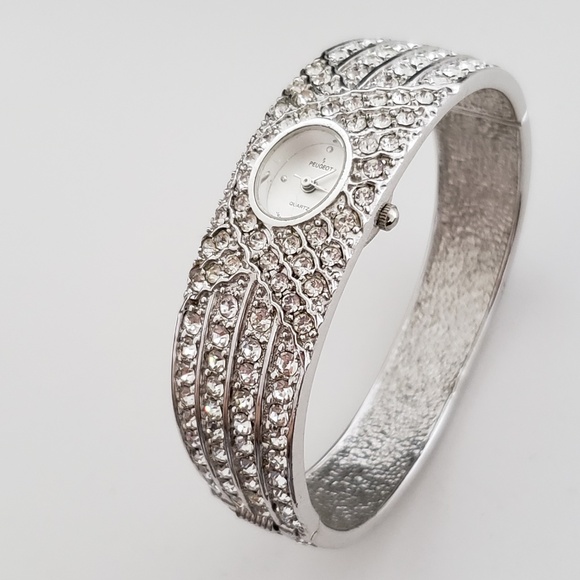 Peugeot Accessories - Peugeot Crystal Accented Cuff Bangle Women's Watch